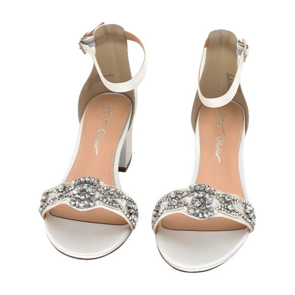 Betsey Johnson White Sandals with Silver Embellishments - Picture 4 of 7